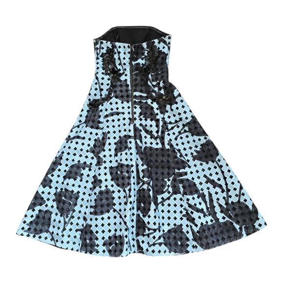 SACHIN & BABI Noir Black Blue Strapless Embellished Prom Dress Midi‎ US Size 0 - Picture 2 of 10